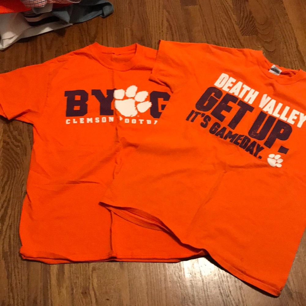 Two graphic Clemson tees